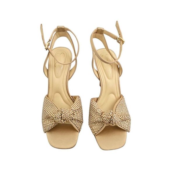 Jessica Simpson Sandals Size 5 Open Toe High Heel in Gold Ankle Strap - Picture 4 of 8